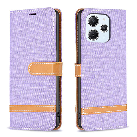 Funda de Cuero Cartera con Soporte Carcasa B16F para Xiaomi Redmi 12 4G Purpura Claro