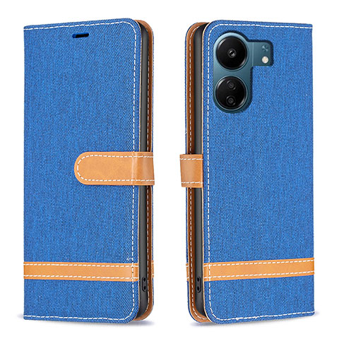 Funda de Cuero Cartera con Soporte Carcasa B16F para Xiaomi Redmi 13C Azul