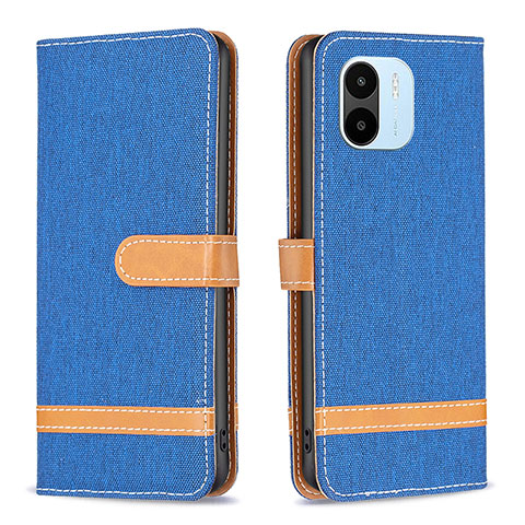 Funda de Cuero Cartera con Soporte Carcasa B16F para Xiaomi Redmi A2 Azul Real