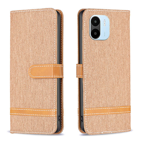 Funda de Cuero Cartera con Soporte Carcasa B16F para Xiaomi Redmi A2 Oro