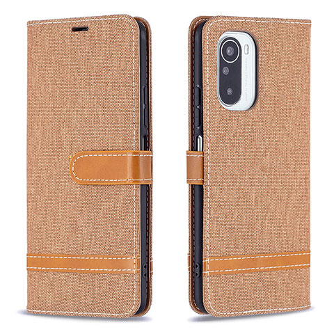 Funda de Cuero Cartera con Soporte Carcasa B16F para Xiaomi Redmi K40 5G Oro