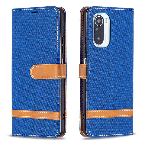 Funda de Cuero Cartera con Soporte Carcasa B16F para Xiaomi Redmi K40 Pro+ Plus 5G Azul