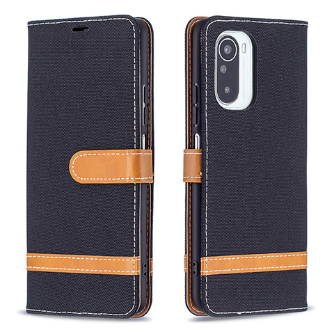 Funda de Cuero Cartera con Soporte Carcasa B16F para Xiaomi Redmi K40 Pro+ Plus 5G Negro