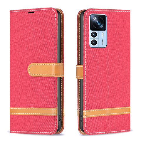 Funda de Cuero Cartera con Soporte Carcasa B16F para Xiaomi Redmi K50 Ultra 5G Rojo