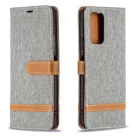 Funda de Cuero Cartera con Soporte Carcasa B16F para Xiaomi Redmi Note 10 Pro Max Gris