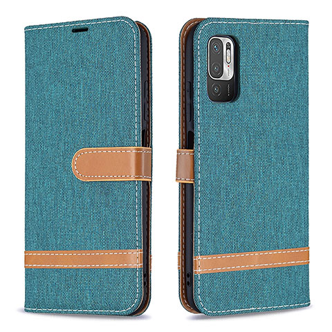 Funda de Cuero Cartera con Soporte Carcasa B16F para Xiaomi Redmi Note 10T 5G Verde