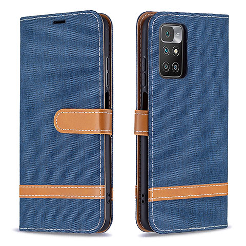 Funda de Cuero Cartera con Soporte Carcasa B16F para Xiaomi Redmi Note 11 4G (2021) Azul Real