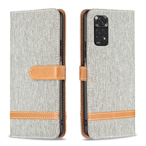 Funda de Cuero Cartera con Soporte Carcasa B16F para Xiaomi Redmi Note 11 4G (2022) Gris