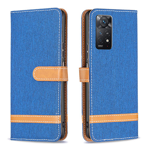 Funda de Cuero Cartera con Soporte Carcasa B16F para Xiaomi Redmi Note 11 Pro 5G Azul