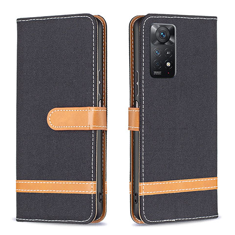 Funda de Cuero Cartera con Soporte Carcasa B16F para Xiaomi Redmi Note 11 Pro 5G Negro