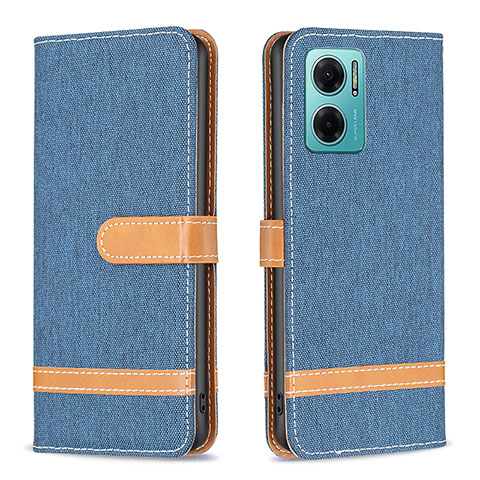 Funda de Cuero Cartera con Soporte Carcasa B16F para Xiaomi Redmi Note 11E 5G Azul Real