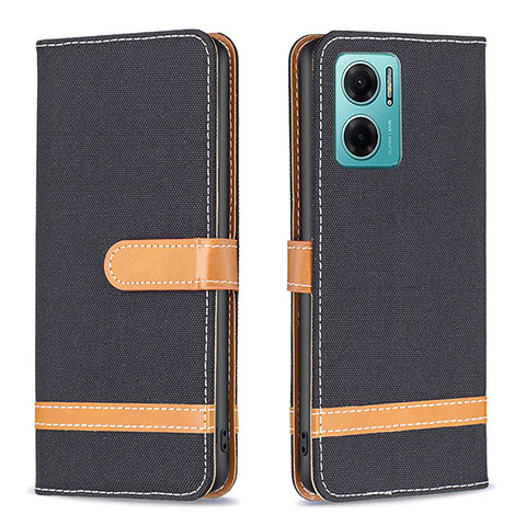 Funda de Cuero Cartera con Soporte Carcasa B16F para Xiaomi Redmi Note 11E 5G Negro