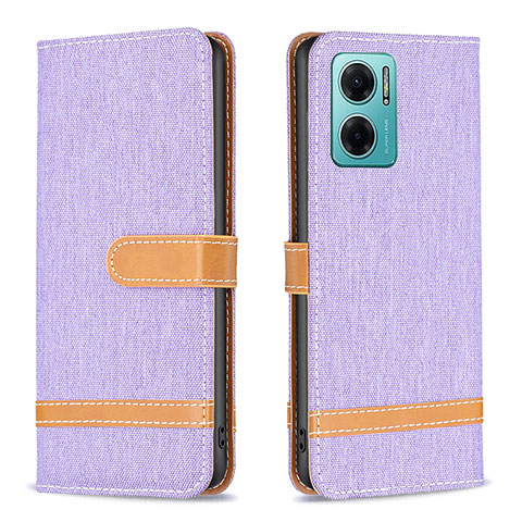 Funda de Cuero Cartera con Soporte Carcasa B16F para Xiaomi Redmi Note 11E 5G Purpura Claro