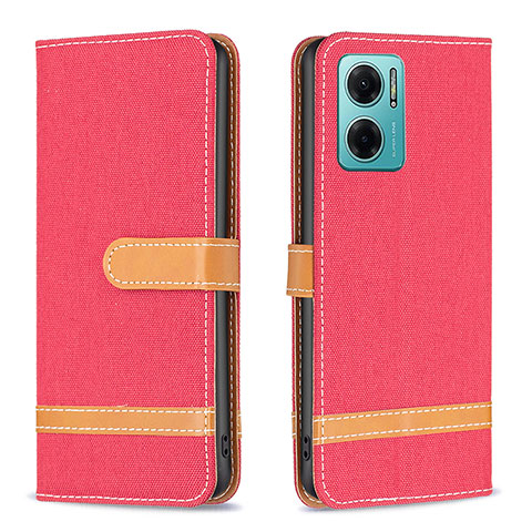 Funda de Cuero Cartera con Soporte Carcasa B16F para Xiaomi Redmi Note 11E 5G Rojo