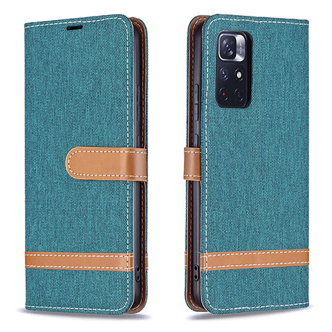 Funda de Cuero Cartera con Soporte Carcasa B16F para Xiaomi Redmi Note 11S 5G Verde