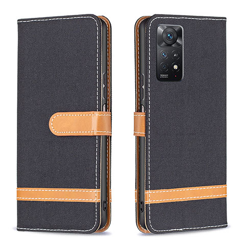 Funda de Cuero Cartera con Soporte Carcasa B16F para Xiaomi Redmi Note 12 Pro 4G Negro