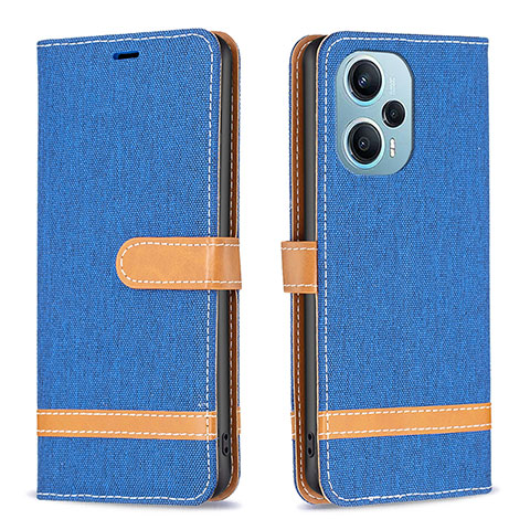 Funda de Cuero Cartera con Soporte Carcasa B16F para Xiaomi Redmi Note 12 Turbo 5G Azul