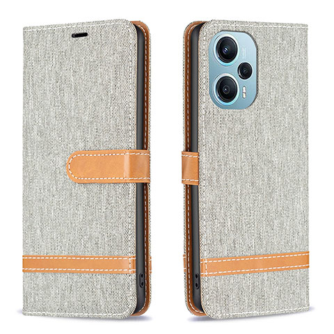 Funda de Cuero Cartera con Soporte Carcasa B16F para Xiaomi Redmi Note 12 Turbo 5G Gris