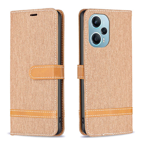 Funda de Cuero Cartera con Soporte Carcasa B16F para Xiaomi Redmi Note 12 Turbo 5G Oro