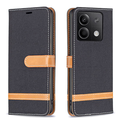 Funda de Cuero Cartera con Soporte Carcasa B16F para Xiaomi Redmi Note 13 5G Negro