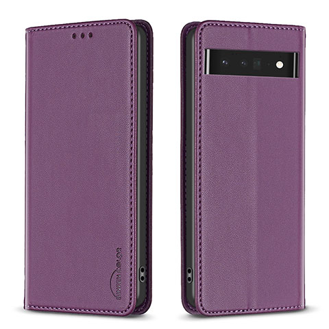 Funda de Cuero Cartera con Soporte Carcasa B17F para Google Pixel 7 Pro 5G Morado