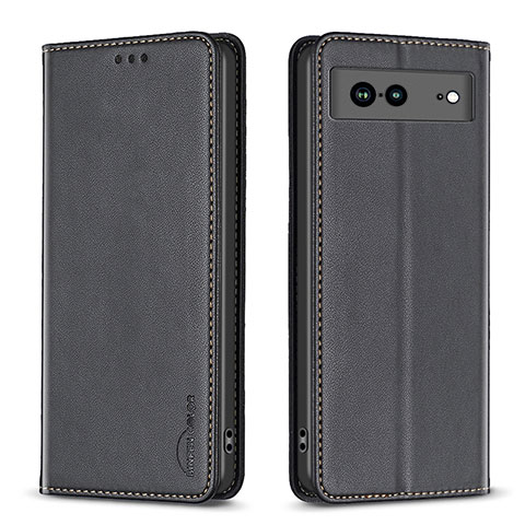 Funda de Cuero Cartera con Soporte Carcasa B17F para Google Pixel 7a 5G Negro