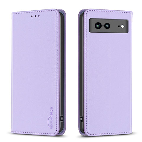 Funda de Cuero Cartera con Soporte Carcasa B17F para Google Pixel 7a 5G Purpura Claro