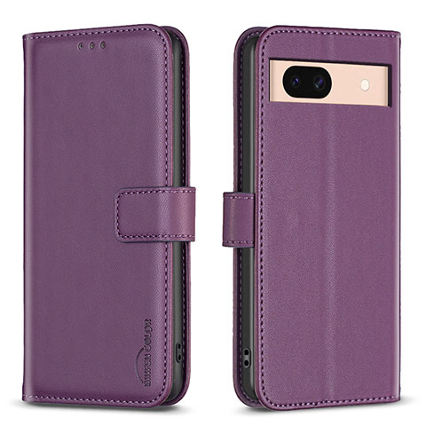 Funda de Cuero Cartera con Soporte Carcasa B17F para Google Pixel 8a 5G Morado