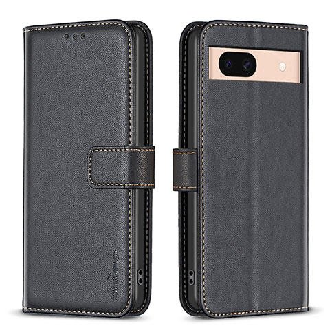 Funda de Cuero Cartera con Soporte Carcasa B17F para Google Pixel 8a 5G Negro