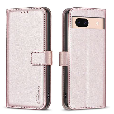 Funda de Cuero Cartera con Soporte Carcasa B17F para Google Pixel 8a 5G Oro Rosa