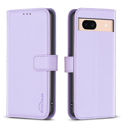 Funda de Cuero Cartera con Soporte Carcasa B17F para Google Pixel 8a 5G Purpura Claro