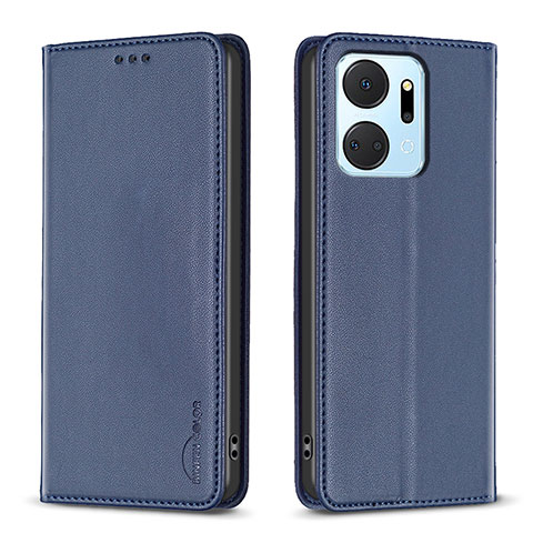 Funda de Cuero Cartera con Soporte Carcasa B17F para Huawei Honor X7a Azul