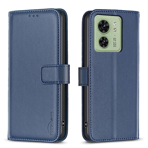 Funda de Cuero Cartera con Soporte Carcasa B17F para Motorola Moto Edge (2023) 5G Azul