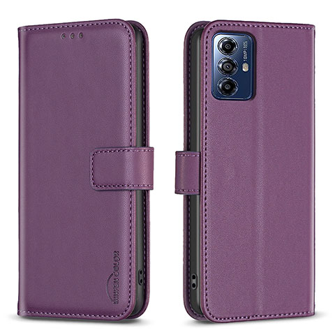 Funda de Cuero Cartera con Soporte Carcasa B17F para Motorola Moto G Play (2023) Morado