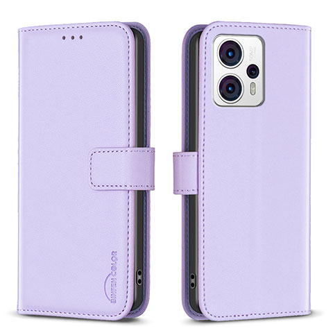 Funda de Cuero Cartera con Soporte Carcasa B17F para Motorola Moto G13 Purpura Claro