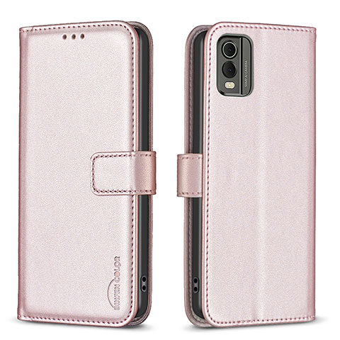 Funda de Cuero Cartera con Soporte Carcasa B17F para Nokia C210 Oro Rosa