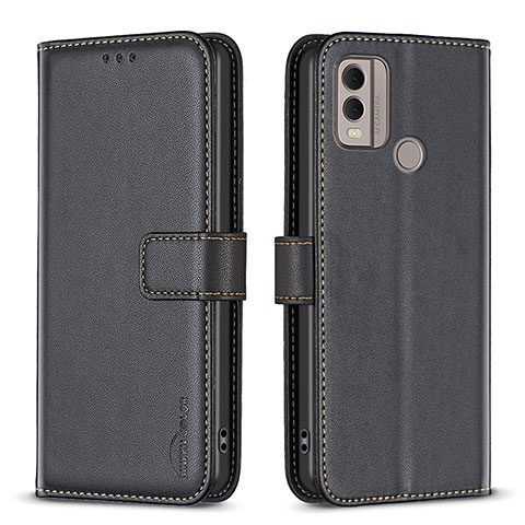 Funda de Cuero Cartera con Soporte Carcasa B17F para Nokia C22 Negro