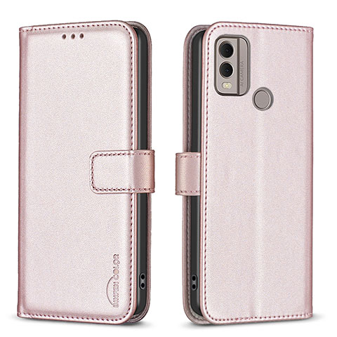 Funda de Cuero Cartera con Soporte Carcasa B17F para Nokia C22 Oro Rosa