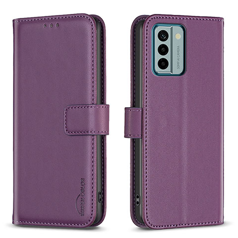 Funda de Cuero Cartera con Soporte Carcasa B17F para Nokia G22 Morado