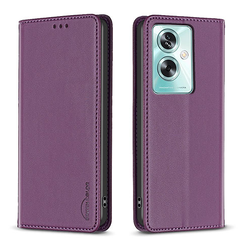 Funda de Cuero Cartera con Soporte Carcasa B17F para Oppo A2 5G Morado