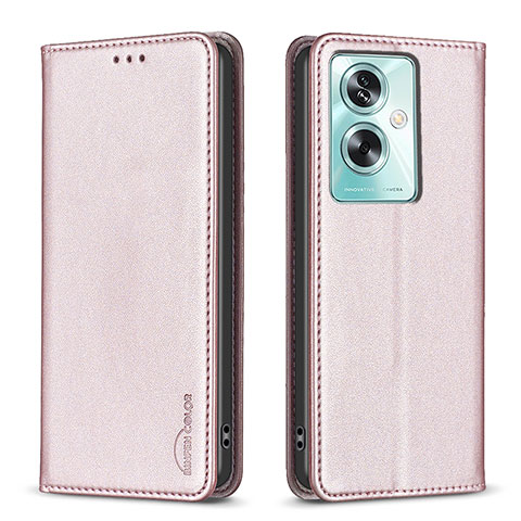 Funda de Cuero Cartera con Soporte Carcasa B17F para Oppo A79 5G Oro Rosa