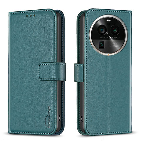 Funda de Cuero Cartera con Soporte Carcasa B17F para Oppo Find X6 5G Verde