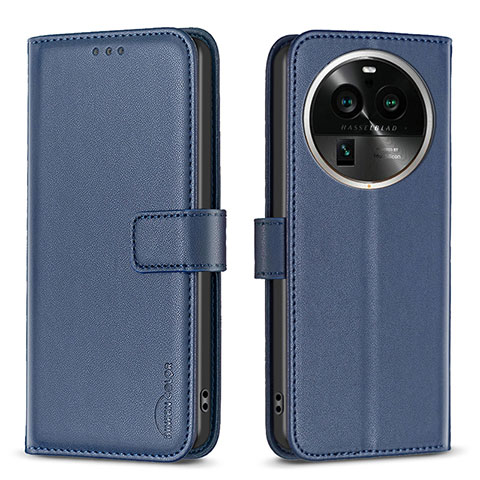 Funda de Cuero Cartera con Soporte Carcasa B17F para Oppo Find X6 Pro 5G Azul