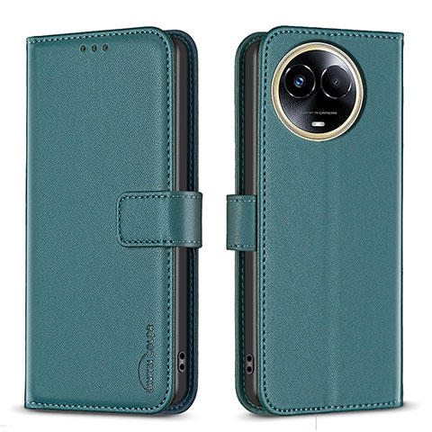 Funda de Cuero Cartera con Soporte Carcasa B17F para Realme 11 5G Verde