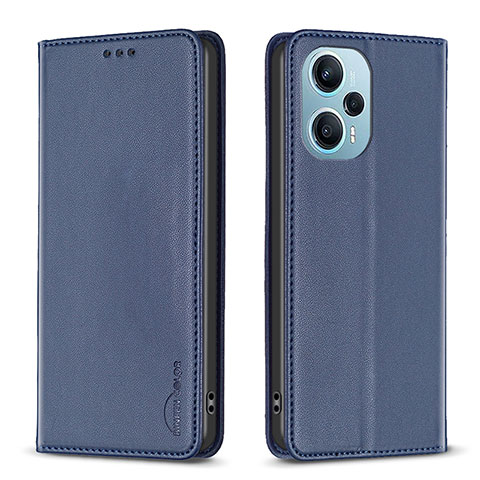 Funda de Cuero Cartera con Soporte Carcasa B17F para Xiaomi Poco F5 5G Azul