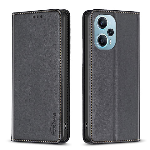 Funda de Cuero Cartera con Soporte Carcasa B17F para Xiaomi Redmi Note 12 Turbo 5G Negro