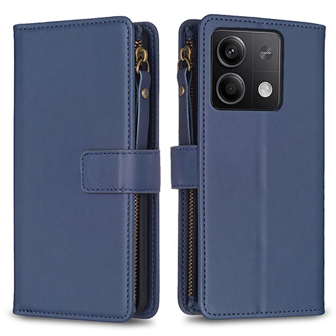 Funda de Cuero Cartera con Soporte Carcasa B17F para Xiaomi Redmi Note 13 5G Azul