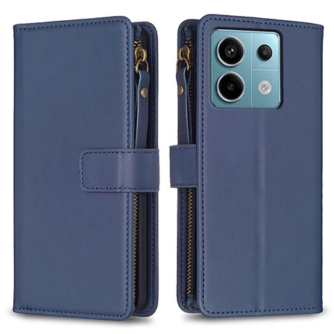 Funda de Cuero Cartera con Soporte Carcasa B17F para Xiaomi Redmi Note 13 Pro 5G Azul