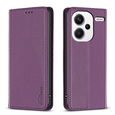 Funda de Cuero Cartera con Soporte Carcasa B17F para Xiaomi Redmi Note 13 Pro+ Plus 5G Morado