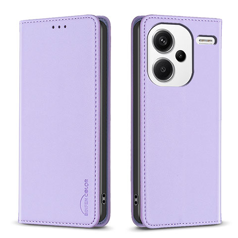 Funda de Cuero Cartera con Soporte Carcasa B17F para Xiaomi Redmi Note 13 Pro+ Plus 5G Purpura Claro